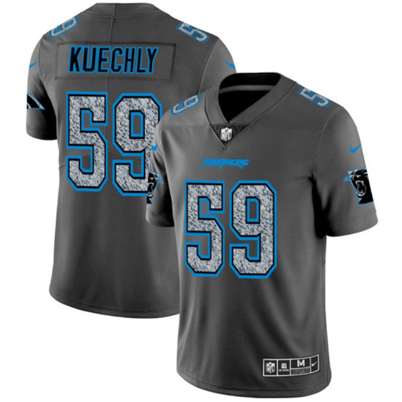 Men Carolina Panthers #59 Kuechly Nike Teams Gray Fashion Static Limited NFL Jerseys